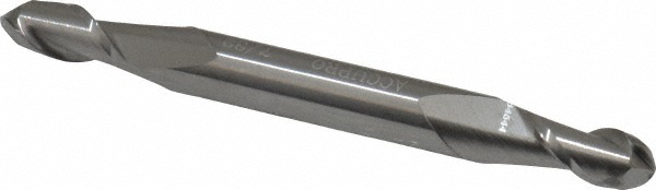 Accupro 12185292 Ball End Mill: 0.2188" Dia, 0.4375" LOC, 2 Flute, Solid Carbide Image