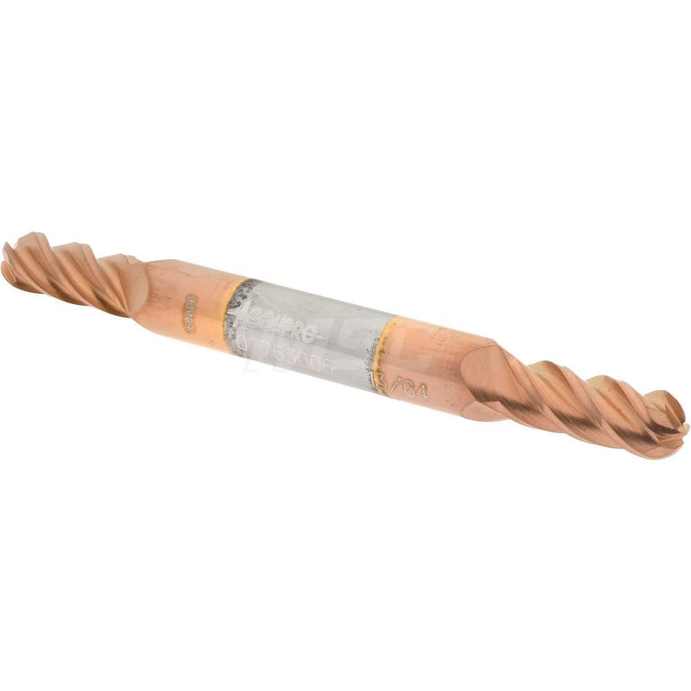 Ball End Mill: 0.2031" Dia, 0.5" LOC, 4 Flute, Solid Carbide