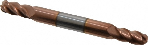 Ball End Mill: 0.2188" Dia, 0.4375" LOC, 4 Flute, Solid Carbide