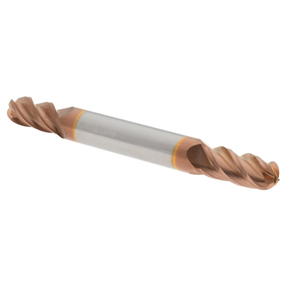 Ball End Mill: 0.3438" Dia, 0.75" LOC, 4 Flute, Solid Carbide