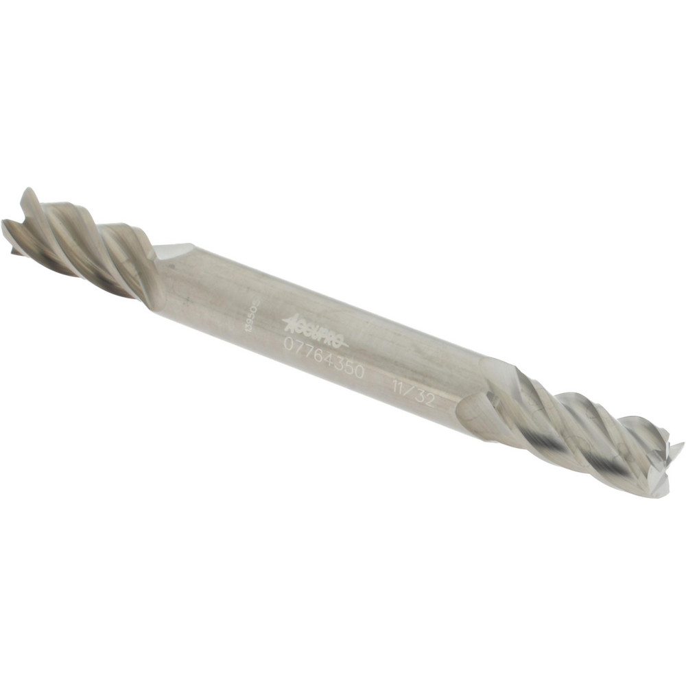 Accupro 12185134 Square End Mill: 11/32 Dia, 3/4 LOC, 3/8 Shank Dia, 3-1/2 OAL, 4 Flutes, Solid Carbide Image