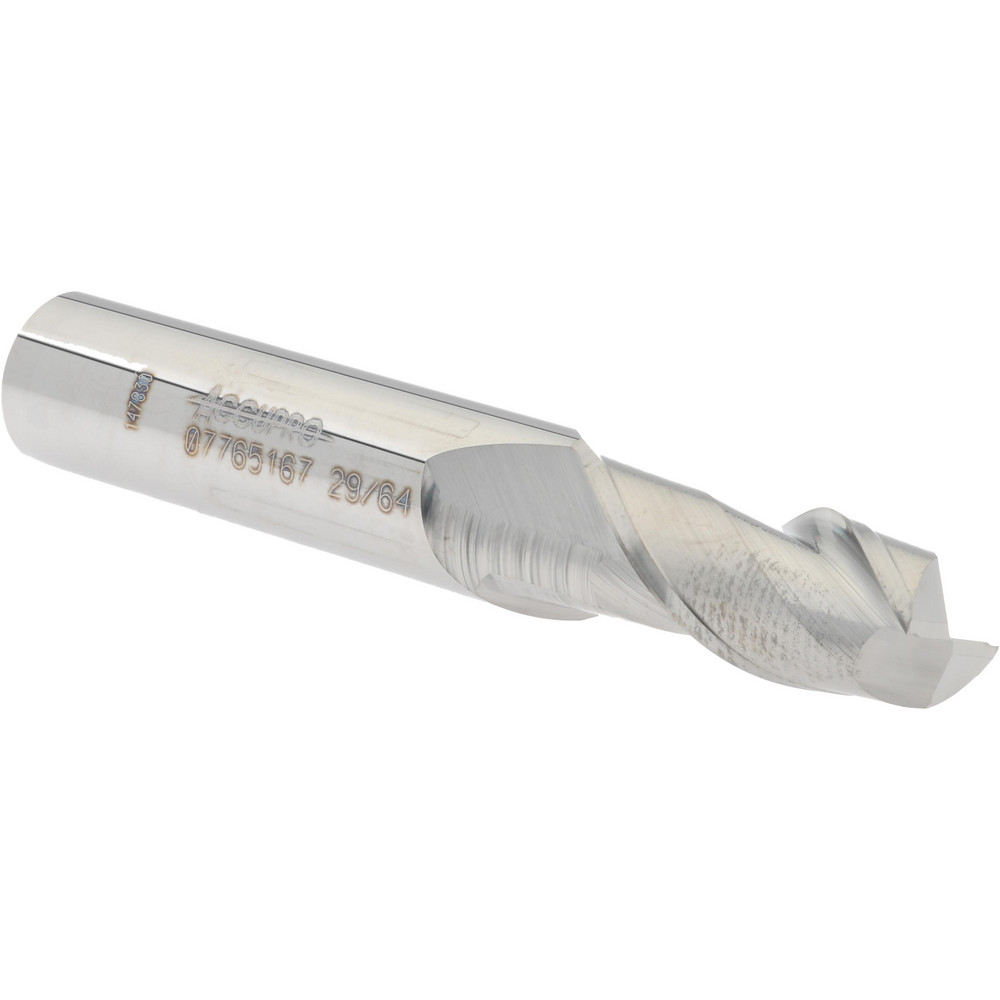 Accupro 12181449 Square End Mill: 29/64 Dia, 1 LOC, 1/2 Shank Dia, 3 OAL, 2 Flutes, Solid Carbide Image