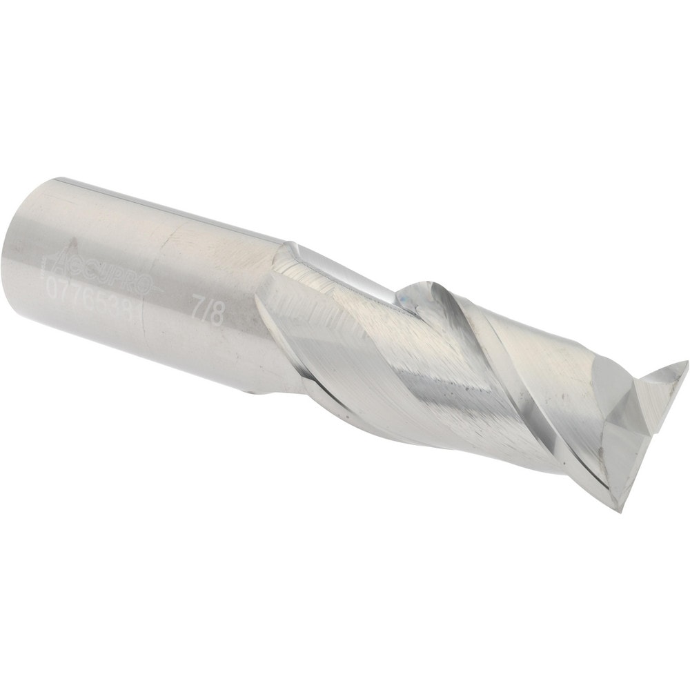 Accupro 12181560 Square End Mill: 7/8 Dia, 1-3/4 LOC, 7/8 Shank Dia, 4 OAL, 2 Flutes, Solid Carbide Image