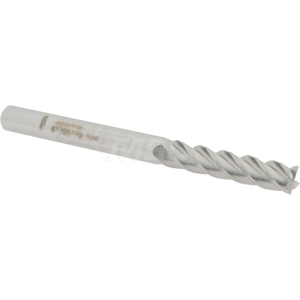 Accupro 12182997 Square End Mill: 1/4 Dia, 1-1/8 LOC, 1/4 Shank Dia, 3 OAL, 4 Flutes, Solid Carbide Image