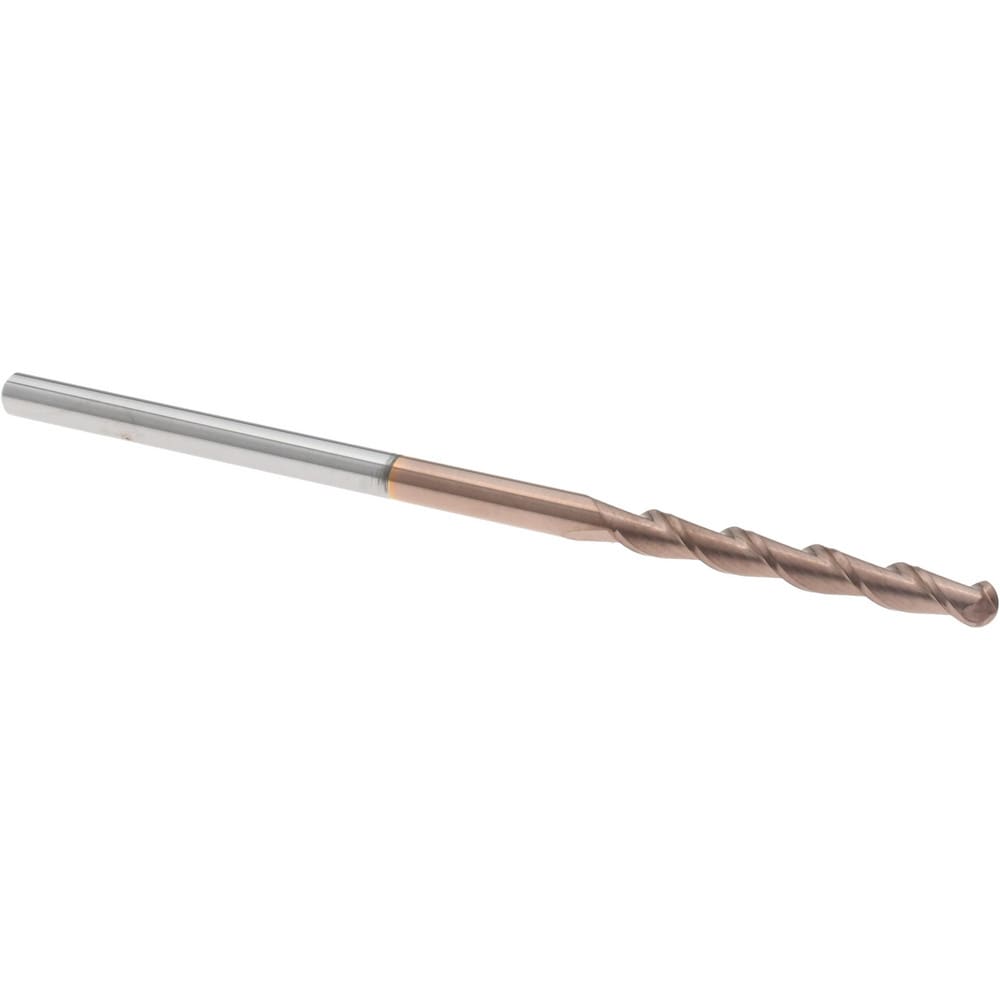 Ball End Mill: 1/8" Dia, 1" LOC, 2 Flute, Solid Carbide