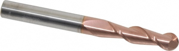 Accupro 12184221 Ball End Mill: 0.3125" Dia, 1.125" LOC, 2 Flute, Solid Carbide Image