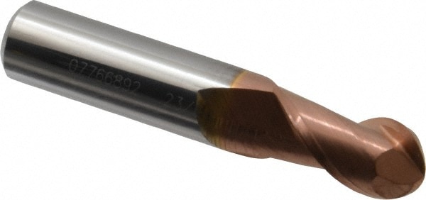 Accupro 12184155 Ball End Mill: 0.3594" Dia, 0.625" LOC, 2 Flute, Solid Carbide Image