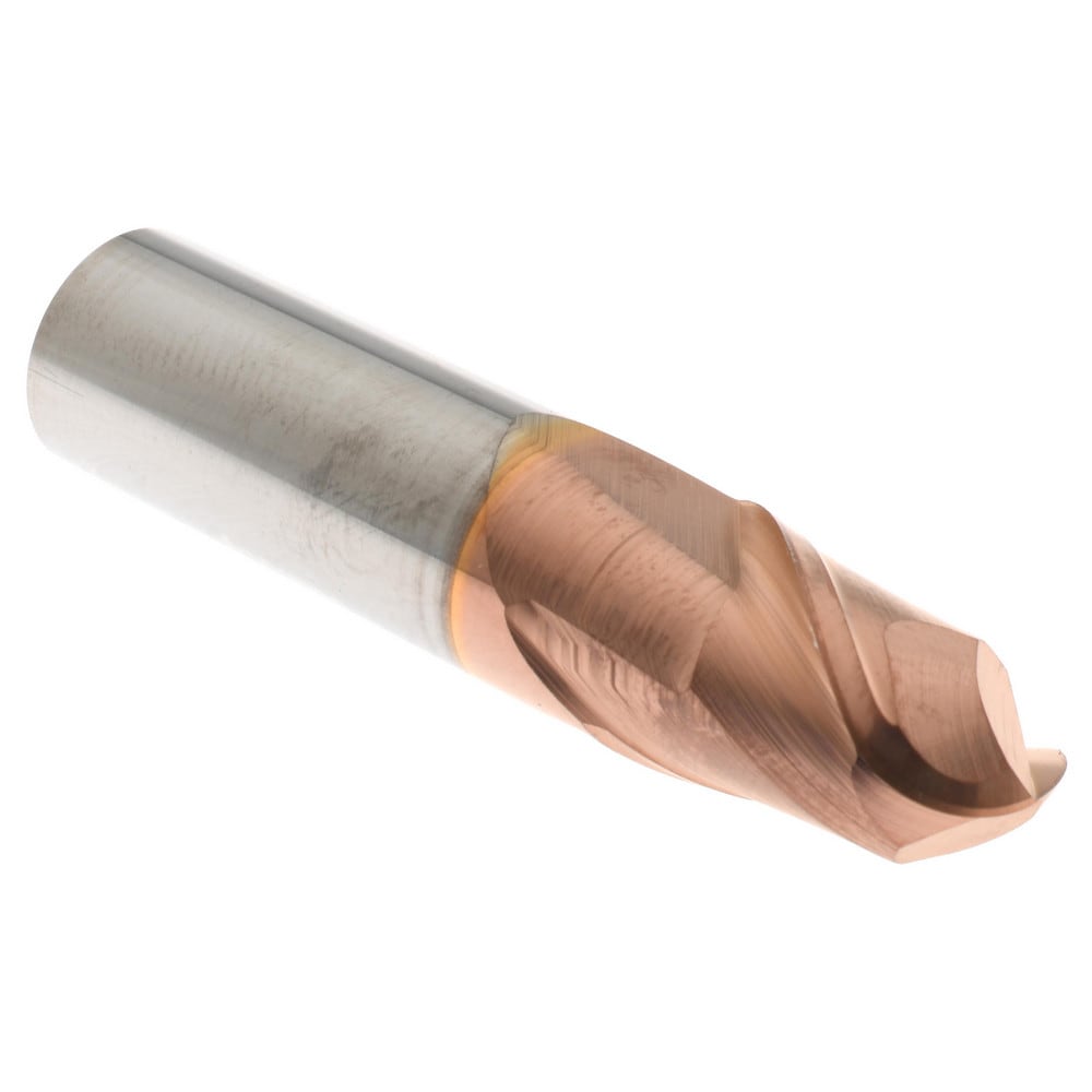 Ball End Mill: 0.4375" Dia, 0.625" LOC, 2 Flute, Solid Carbide