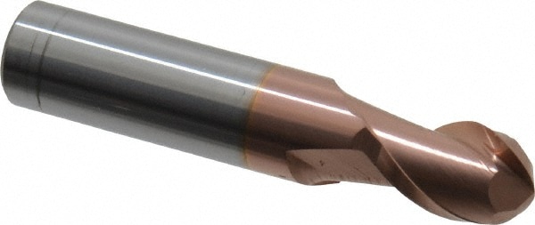 Accupro 12184182 Ball End Mill: 0.4531" Dia, 0.625" LOC, 2 Flute, Solid Carbide Image