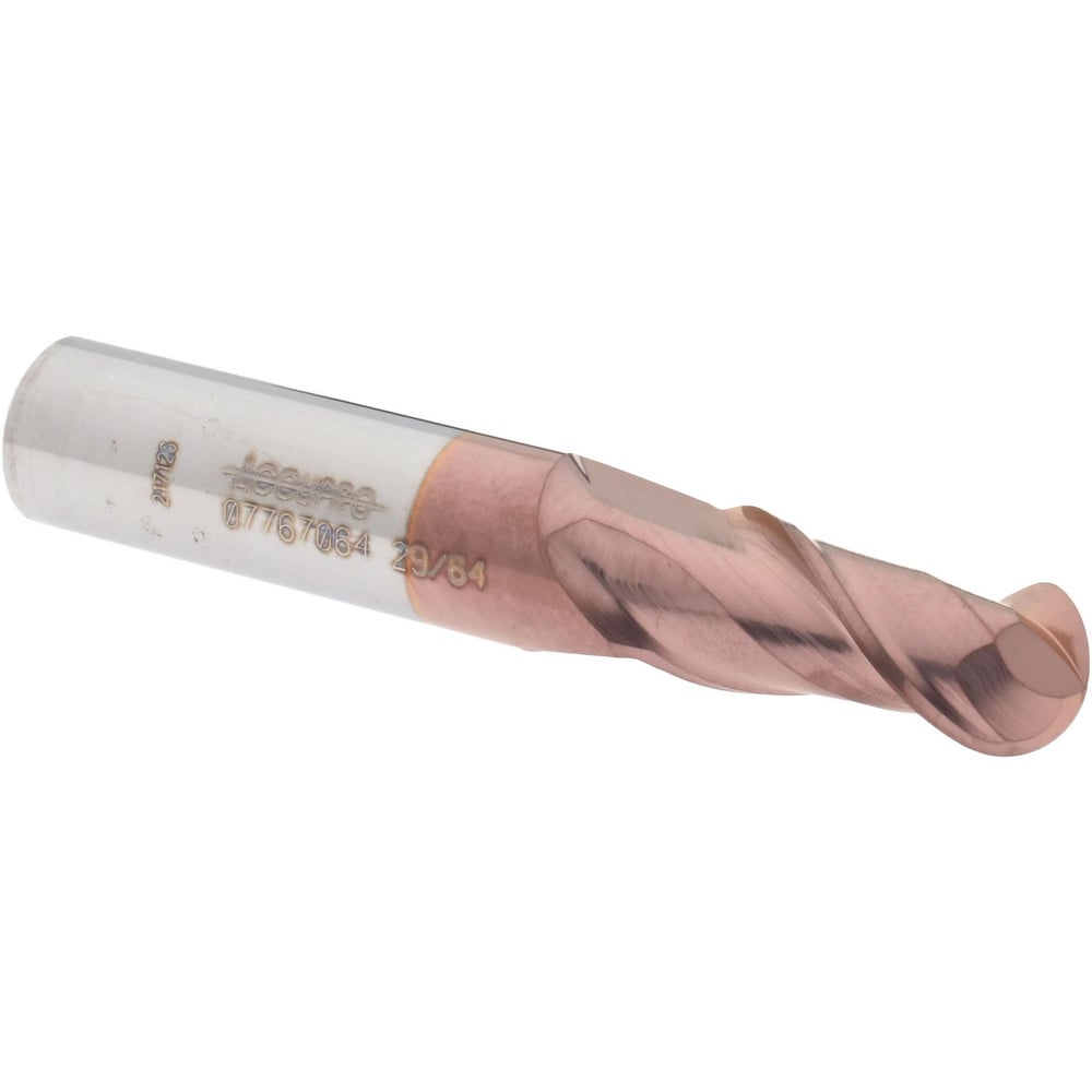 Accupro 12184020 Ball End Mill: 0.4531" Dia, 1" LOC, 2 Flute, Solid Carbide Image