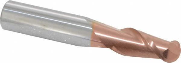 Accupro 12184023 Ball End Mill: 0.4688" Dia, 1" LOC, 2 Flute, Solid Carbide Image