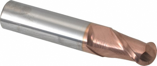 Accupro 12184197 Ball End Mill: 0.5625" Dia, 0.875" LOC, 2 Flute, Solid Carbide Image