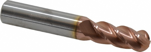 Accupro 12184659 Ball End Mill: 0.4063" Dia, 1" LOC, 4 Flute, Solid Carbide Image