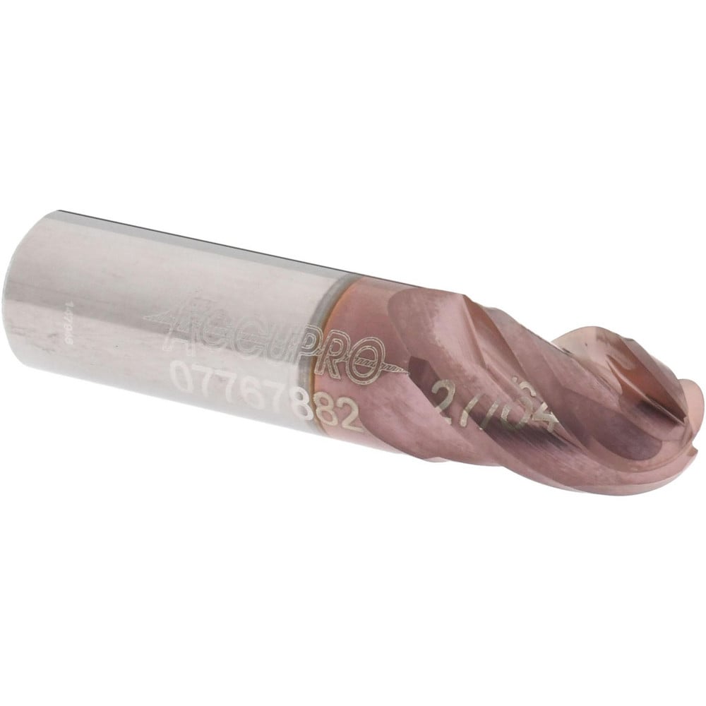 Ball End Mill: 0.4219" Dia, 0.625" LOC, 4 Flute, Solid Carbide