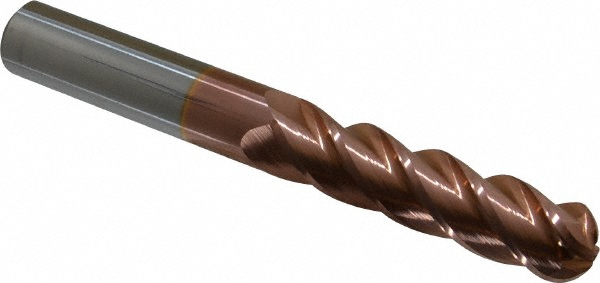 Accupro 12184920 Ball End Mill: 0.75" Dia, 3" LOC, 4 Flute, Solid Carbide Image