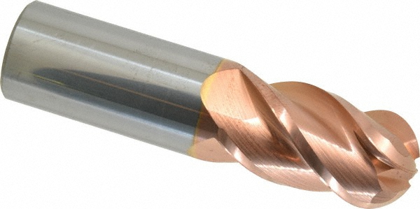 Accupro 12184569 Ball End Mill: 1" Dia, 1.75" LOC, 4 Flute, Solid Carbide Image