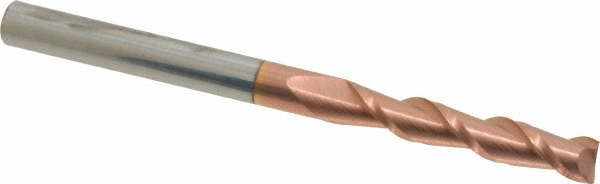 Accupro 12181777 Square End Mill: 3/16 Dia, 1 LOC, 3/16 Shank Dia, 2-1/2 OAL, 2 Flutes, Solid Carbide Image