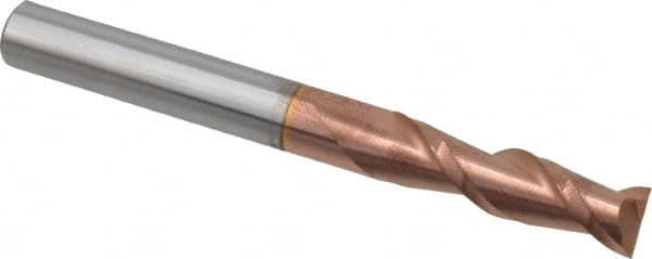 Accupro 12181723 Square End Mill: 5/16 Dia, 1-1/8 LOC, 5/16 Shank Dia, 3 OAL, 2 Flutes, Solid Carbide 