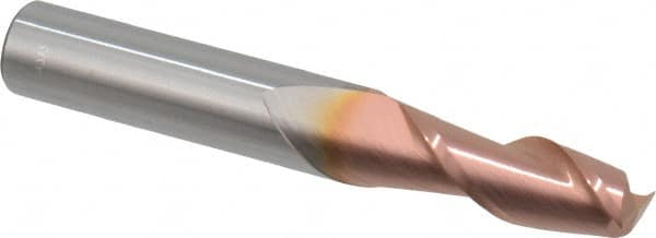 Accupro 12181396 Square End Mill: 11/32 Dia, 7/8 LOC, 3/8 Shank Dia, 2-1/2 OAL, 2 Flutes, Solid Carbide 