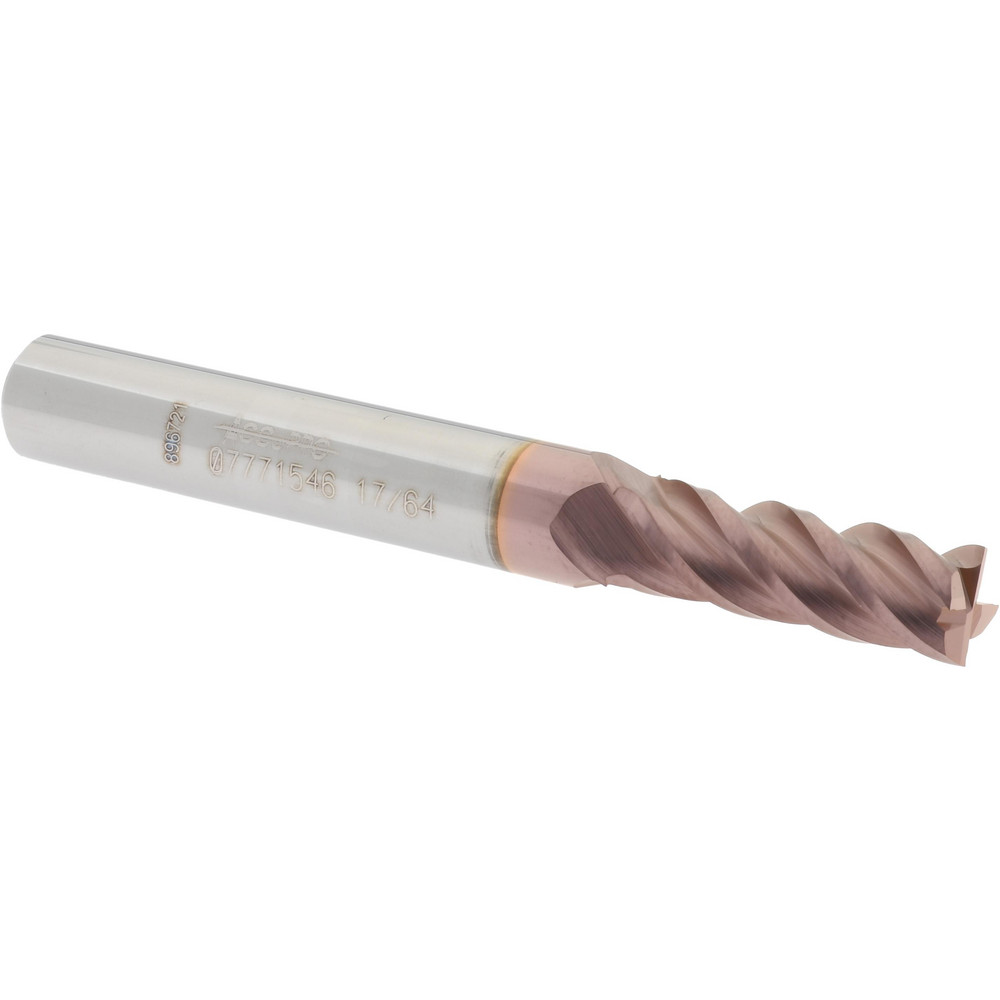 Accupro 12182476 Square End Mill: 17/64 Dia, 3/4 LOC, 5/16 Shank Dia, 2-1/2 OAL, 4 Flutes, Solid Carbide Image