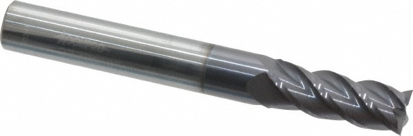 Accupro 12182485 Square End Mill: 19/64 Dia, 3/4 LOC, 5/16 Shank Dia, 2-1/2 OAL, 4 Flutes, Solid Carbide Image