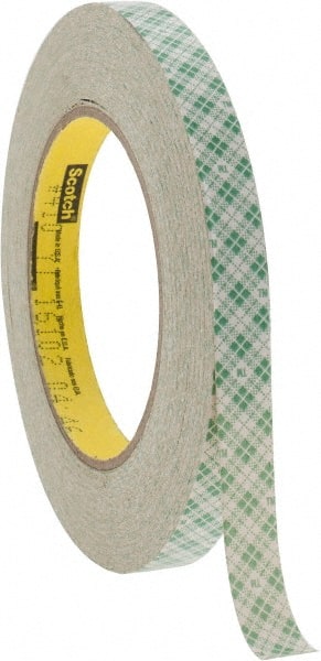 Natural Double-Sided Paper Tape: 1/2" Wide, 36 yd Long, 5 mil Thick, Rubber Adhesive