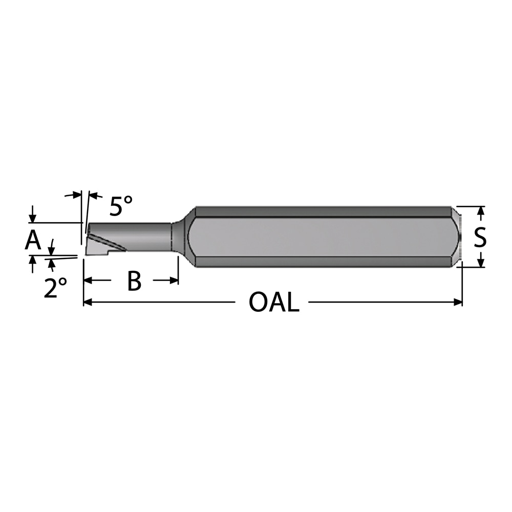 Scientific Cutting Tools MB045300A Boring Bar: 0.045" Min Bore, 0.3" Max Depth, Right Hand Cut, Submicron Solid Carbide Image