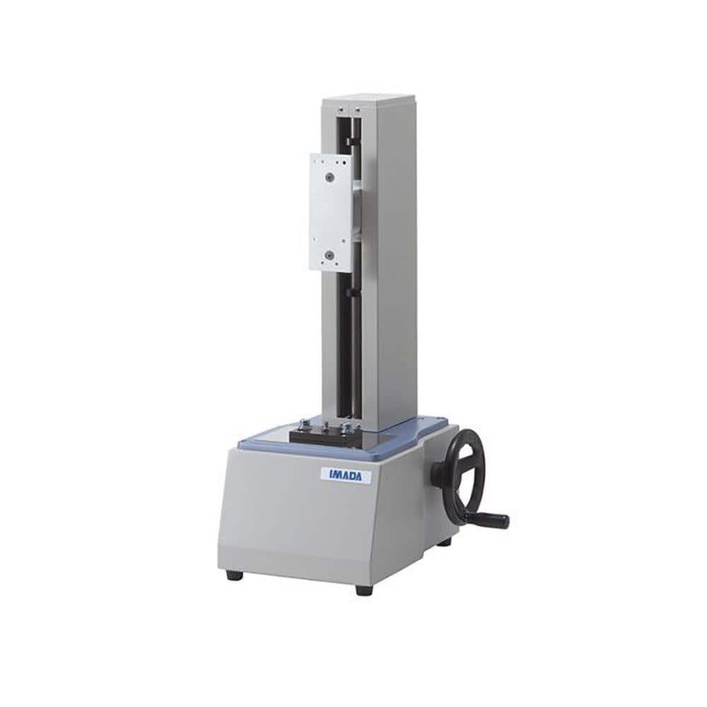 Imada HV-110 Tension & Compression Force Gage Accessories; Type: Vertical Wheel Test Stand ; Power Source: Manual ; Capacity (Lb.): 110lb ; Clearance (Inch): 9 ; Stroke (Inch): 10.8in ; Voltage: 120.00 