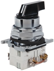 Eaton Cutler-Hammer 10250T21LB Selector Switch with Contact Blocks: 3 Positions, Maintained (MA), 0.5 Amp, Black Lever Image