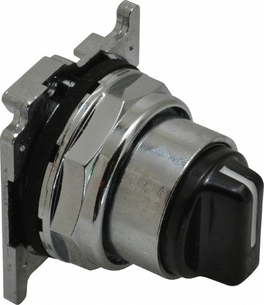 Eaton Cutler-Hammer 10250T1333 Selector Switch: 3 Positions, Maintained (MA) - Momentary (MO), 0.5 Amp, Black Knob Image