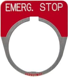 Round, Legend Plate - Emergency Stop