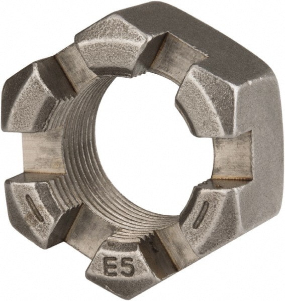 Hex Lock Nut: 1-1/4-12, Grade 2 Steel, Uncoated