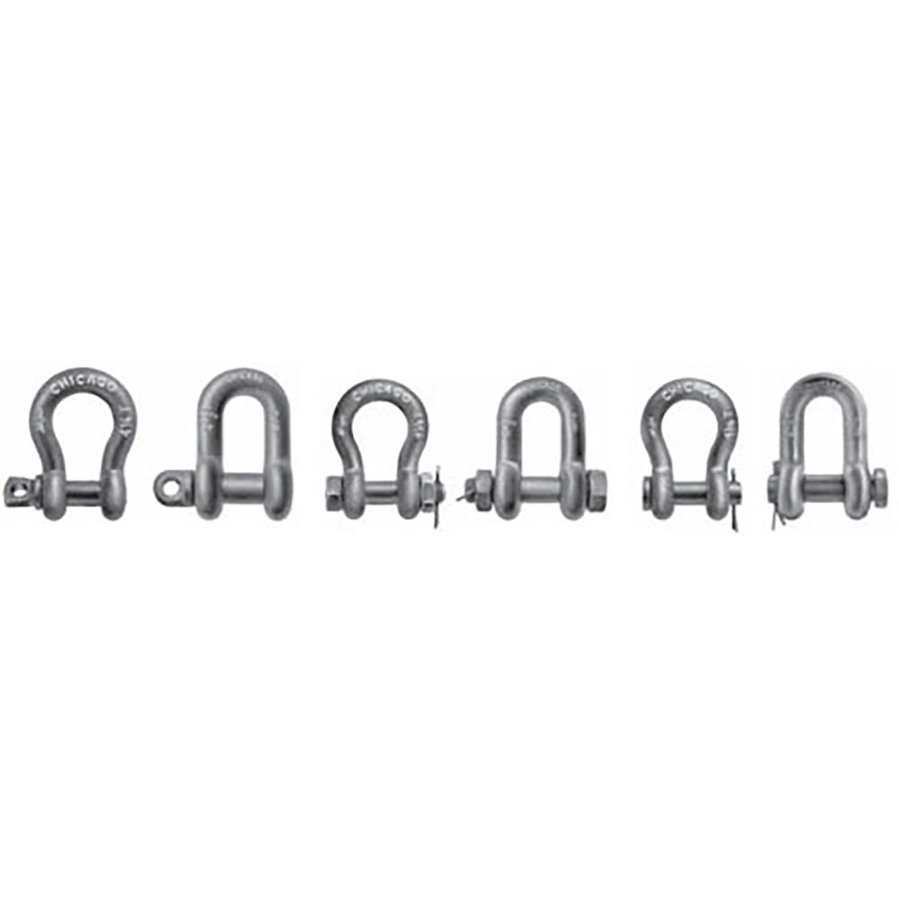WX 5/16" Galvanized Anchor Shackles (4 Pack) With Screw Pin – 3/4 Ton Load Limit