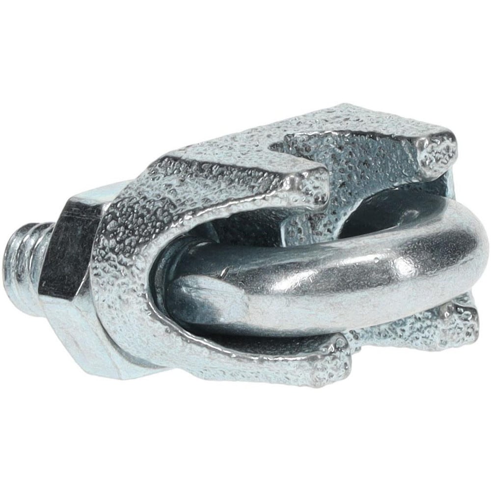 Wire Rope Clip: 3/16" Rope Dia, Malleable Iron