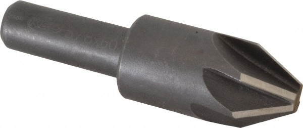 Countersink: 5/8" Head Dia, 60 ° Included Angle, 6 Flutes, High Speed Steel, Right Hand Cut