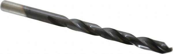 MSC Industrial | Chicago-Latrobe Letter F 135° High Speed Steel Jobber Drill - TiAlN Finish, Right Hand Cut, Spiral Flute, Straight Shank, 4-1/8"