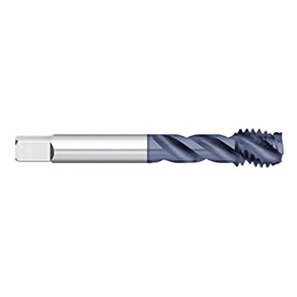 Spiral Flute Tap: M2.5x0.45 Metric Coarse, 2 Flutes, Semi-Bottoming, 6H Class of Fit, Powdered Metal, AlTiN Coated