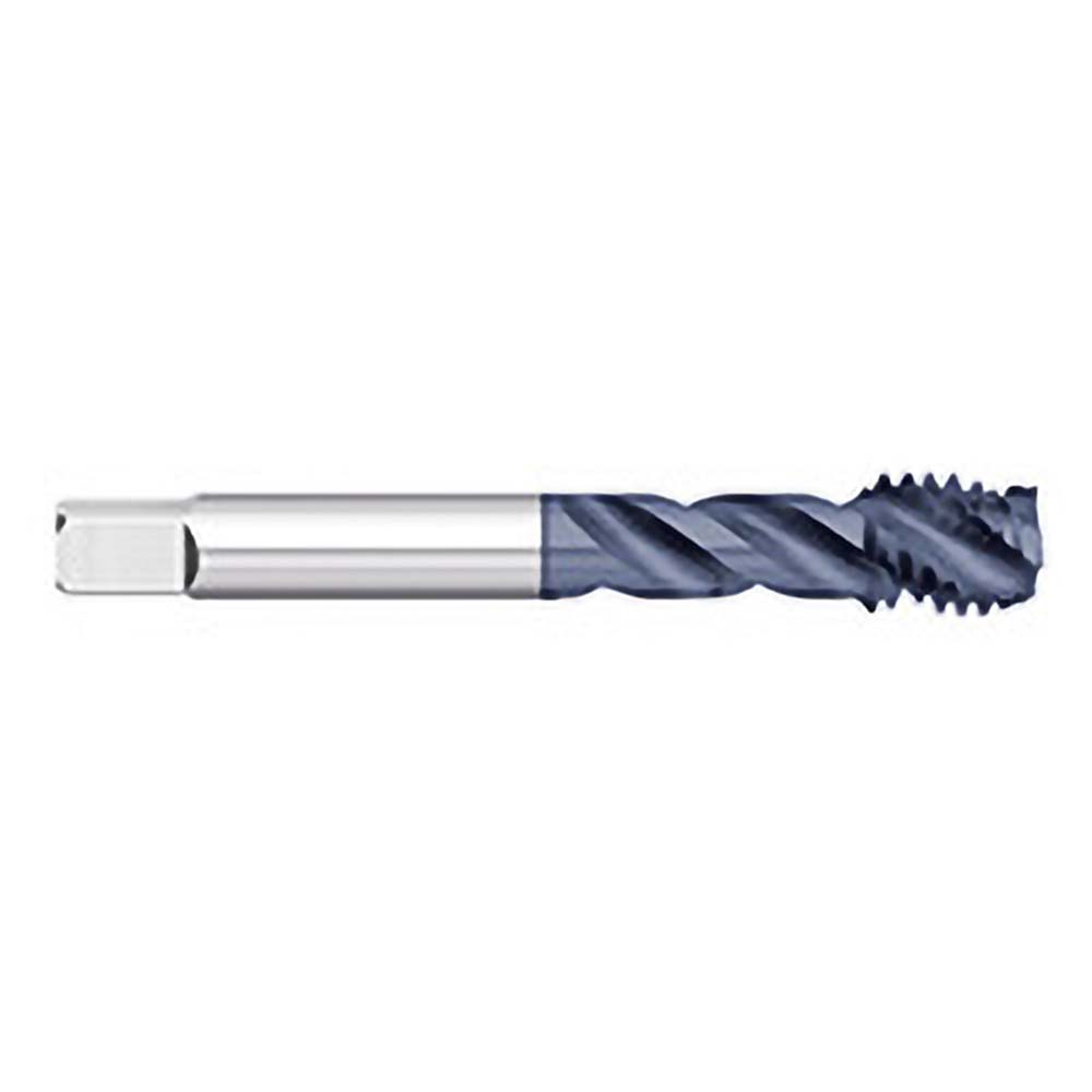 Spiral Flute Tap: 1/4-28, UNF, 3 Flute, Semi-Bottoming, 2B & 3B Class of Fit, Powdered Metal, AlTiN Finish