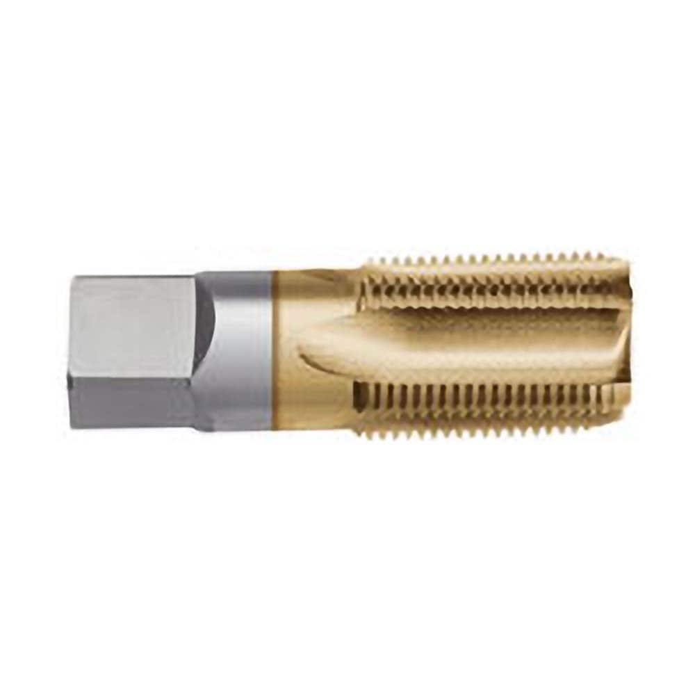 Standard Pipe Tap: 1/8-27, NPS, 4 Flutes, High Speed Steel, TiN Finish