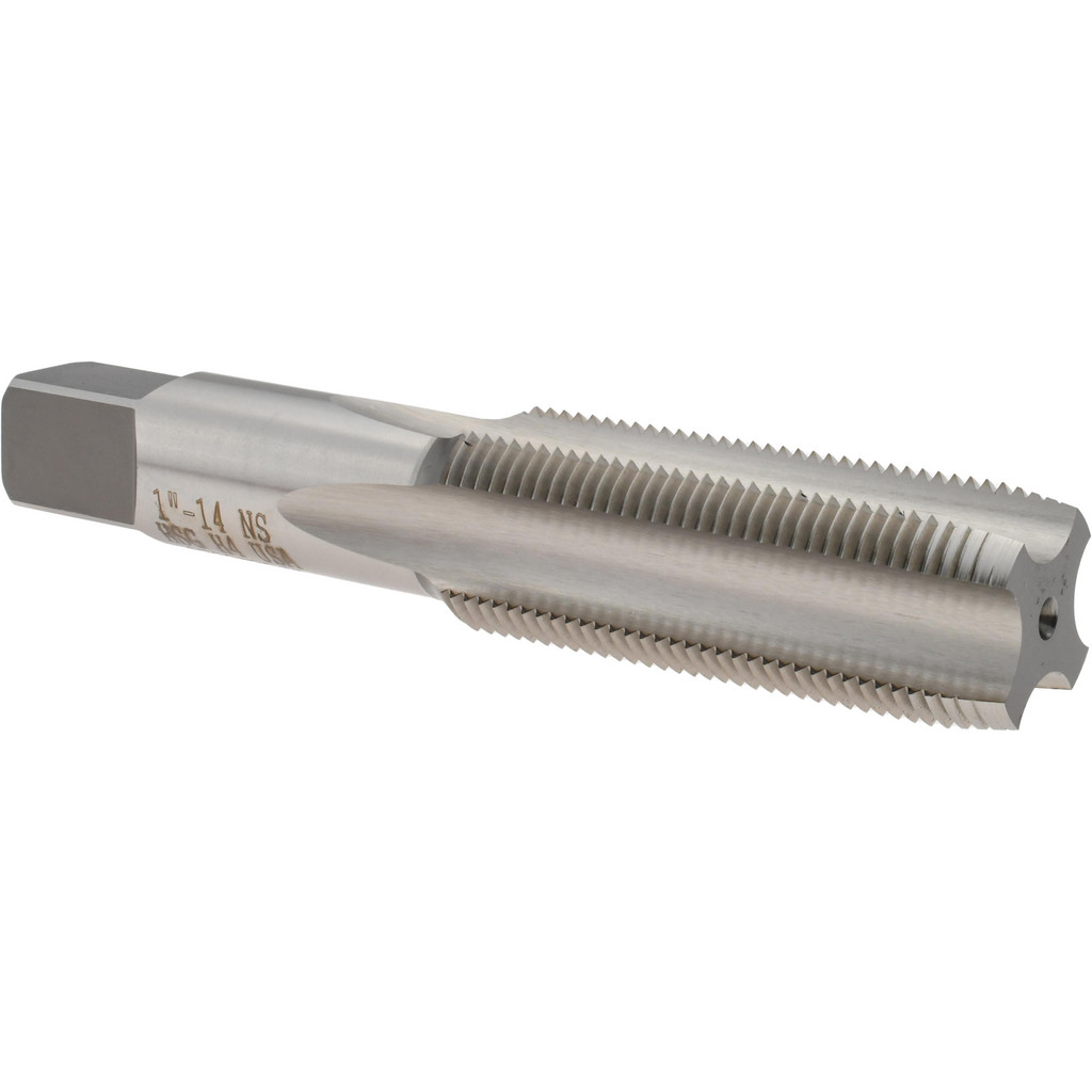 Titan USA Straight Flute Tap: 1-14 UNS, 4 Flute, Plug Chamfer, 2B & 3B Class of Fit, High-Speed Steel, Bright/Uncoated Finish - 2-1/2" Thread Length