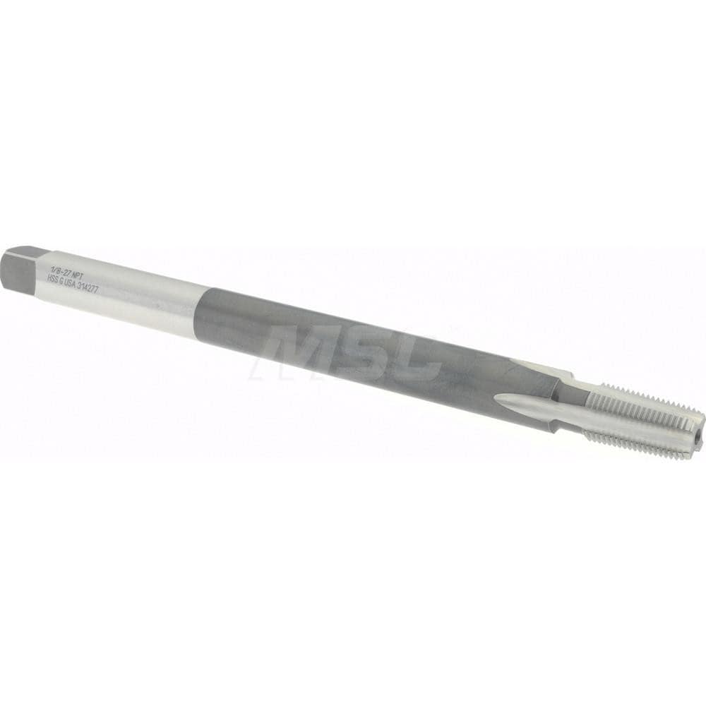 Extension Pipe Tap: 1/8-27 NPT, 4 Flutes, Taper Chamfer, High Speed Steel