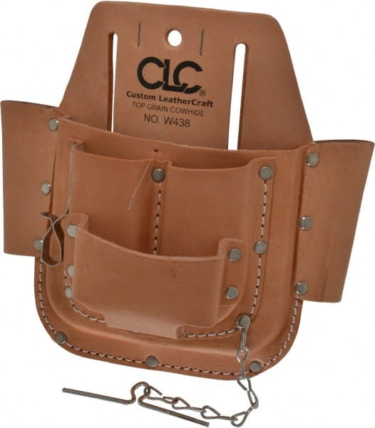 CLC W438 Tool Pouch: 6 Pockets, Leather, Natural 