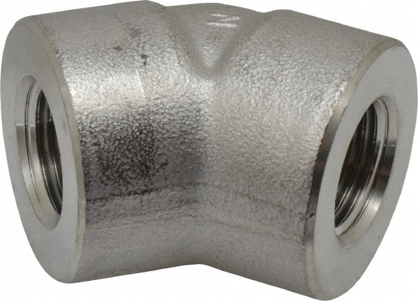 Merit Brass 3402D-08 Pipe 45 ° Elbow: 1/2" Fitting, 304 & 304L Stainless Steel Image