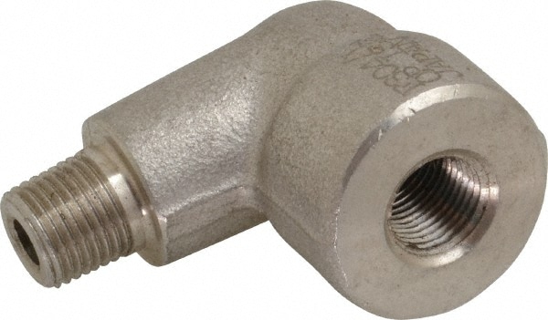 Merit Brass 3403D-02 Pipe 90 ° Street Elbow: 1/8" Fitting, 304 & 304L Stainless Steel Image