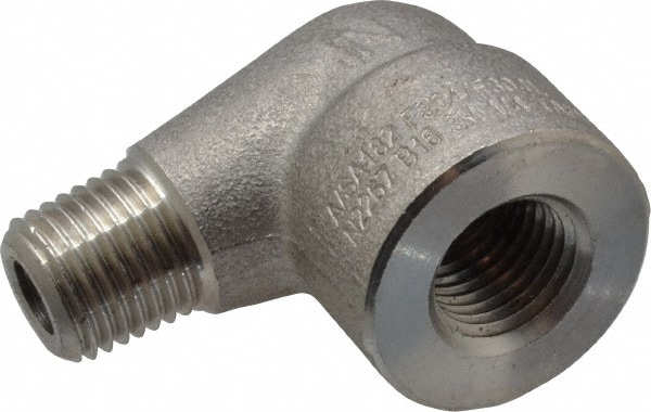 Merit Brass 3403D-04 Pipe 90 ° Street Elbow: 1/4" Fitting, 304 & 304L Stainless Steel Image