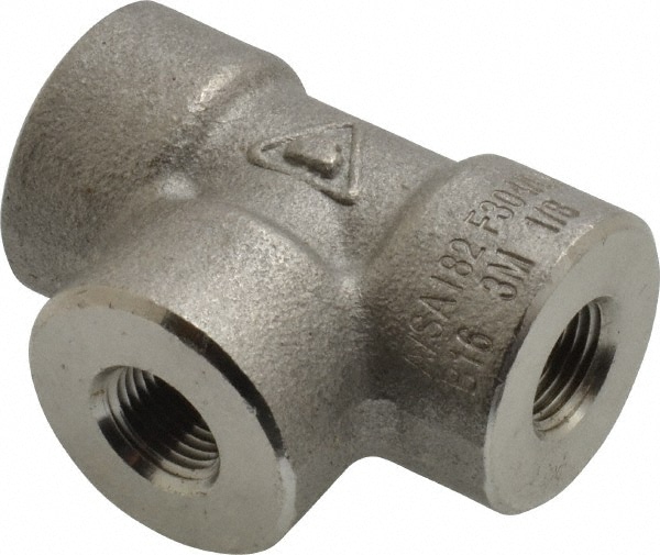 Merit Brass 3406D-02 Pipe Tee: 1/8" Fitting, 304 & 304L Stainless Steel Image