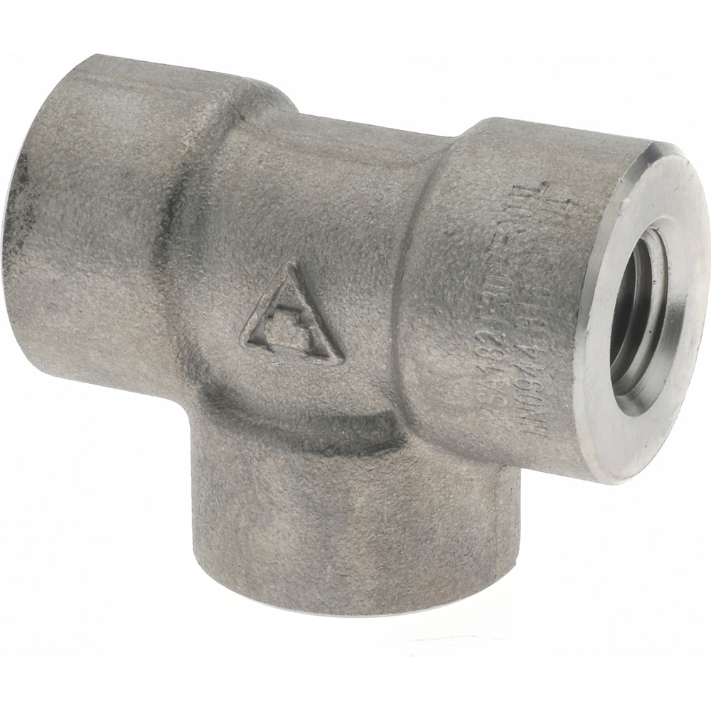 Merit Brass 3406D-04 Pipe Tee: 1/4" Fitting, 304 & 304L Stainless Steel Image