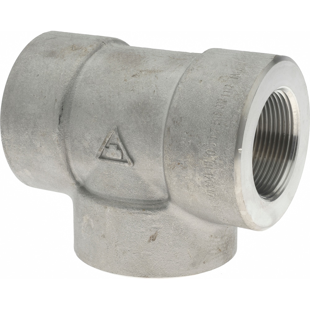 Merit Brass 3406D-24 Pipe Tee: 1-1/2" Fitting, 304 & 304L Stainless Steel Image