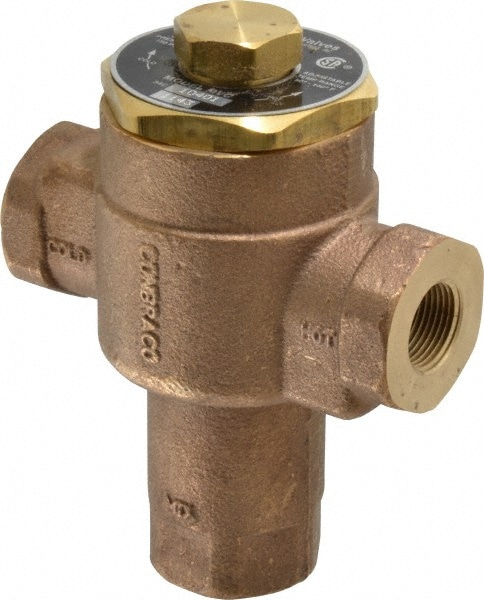 Conbraco 34C-104-01 3/4" Pipe, 150 Max psi, Bronze Water Mixing Valve & Unit Image