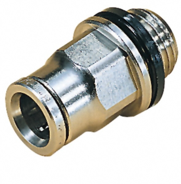 Norgren 101251438 Push-To-Connect Tube to Male & Tube to Male BSPT Tube Fitting: 3/8" Thread Image